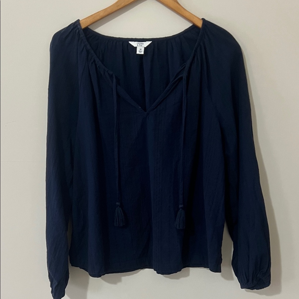 Crown & Ivy Deep Blue Blouse